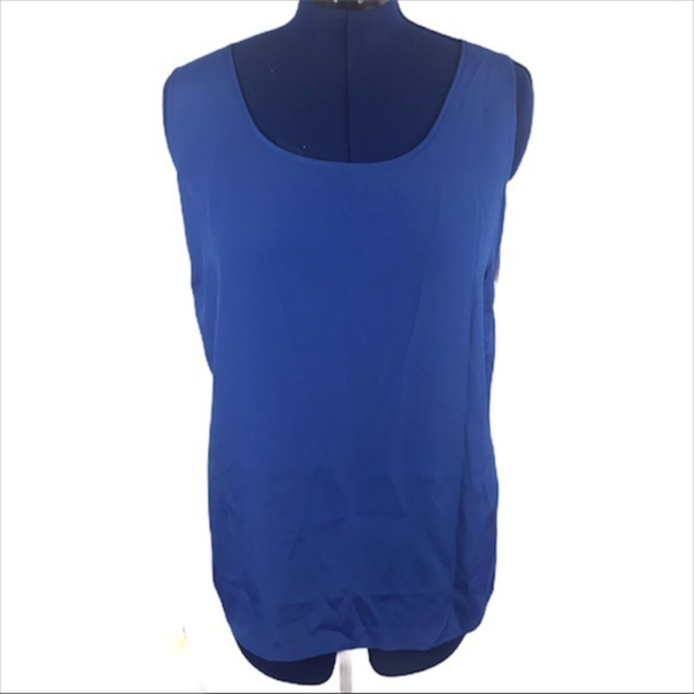 NWT Avenue Studio 18/20 blue scoop neck wide strap flowing cut tank top